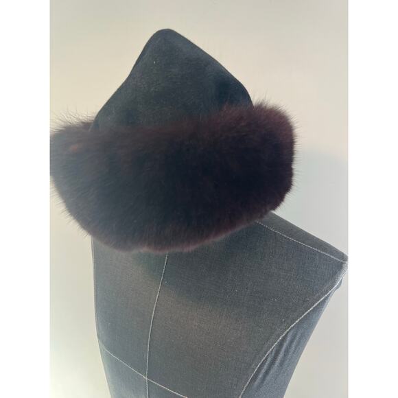 Makins New York Vintage Russian Style Hat Black Purple Fur JP main image 6